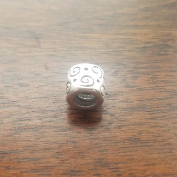 Silver Charm Swirl Dots Geometric Bead Boho Preppy - Picture 2 of 4